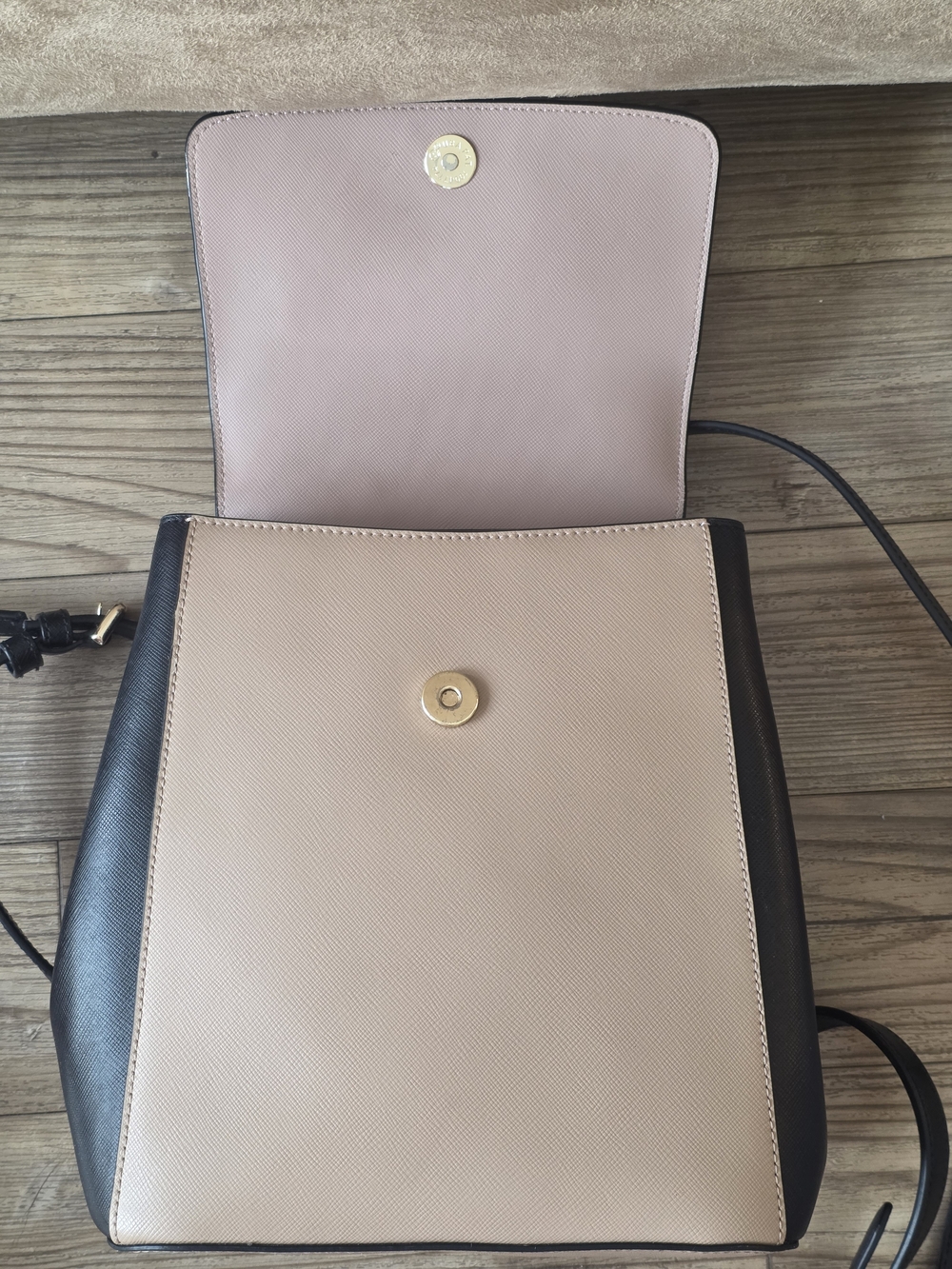 Kate Spade Two-Tone Cream & Taupe Leather Backpack - Picture 9 of 9